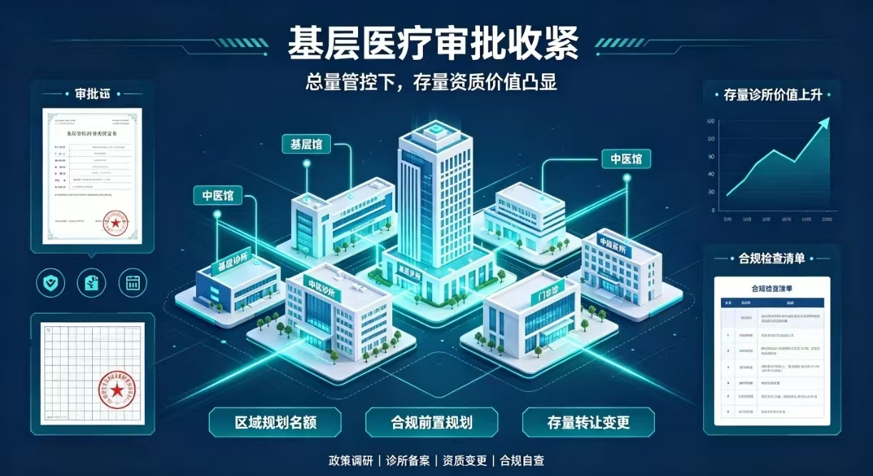 多地实施基层医疗机构总量管控，新开诊所审批收紧，存量资质价值凸显