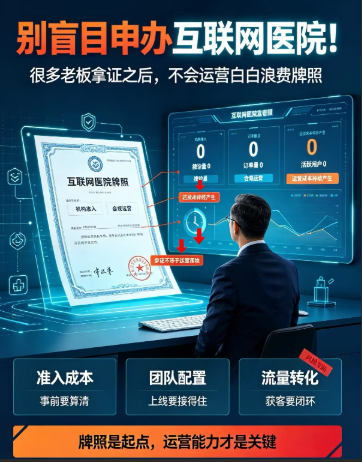 别盲目申办互联网医院！很多老板拿证之后，不会运营白白浪费牌照